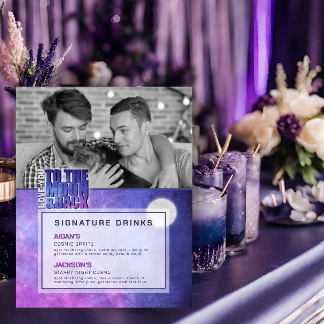 Celestial Moon Signature Drinks Wedding Shower Poster (Creator Uploaded)