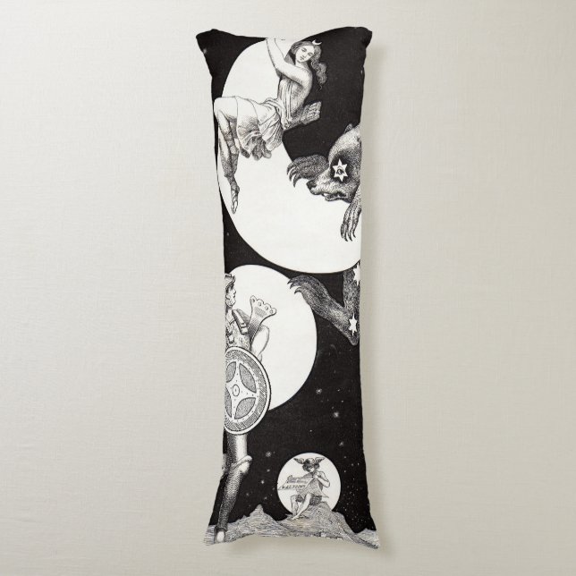 Celestial Moon Sky Universe God Night Illustration Body Cushion (Front Vertical)