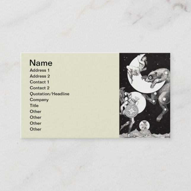 Celestial Moon Sky Universe God Night Illustration Business Card (Front)