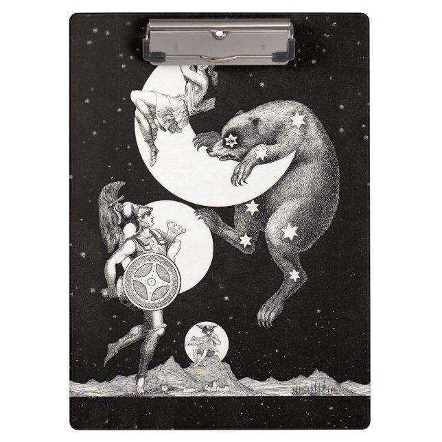 Celestial Moon Sky Universe God Night Illustration Clipboard (Front)