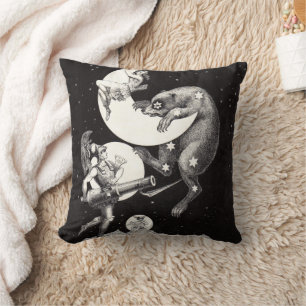 Celestial Moon Sky Universe God Night Illustration Cushion