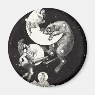 Celestial Moon Sky Universe God Night Illustration Magnet