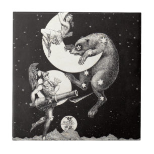 Celestial Moon Sky Universe God Night Illustration Tile