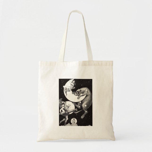 Celestial Moon Sky Universe God Night Illustration Tote Bag (Front)