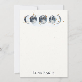Celestial, Moon, Stars, Horoscope Stationery Holiday Card