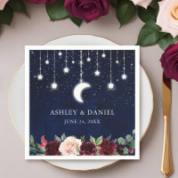 Celestial Moon Stars Lights Floral Wedding