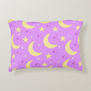 Celestial Moon Stars Pattern Decorative Cushion