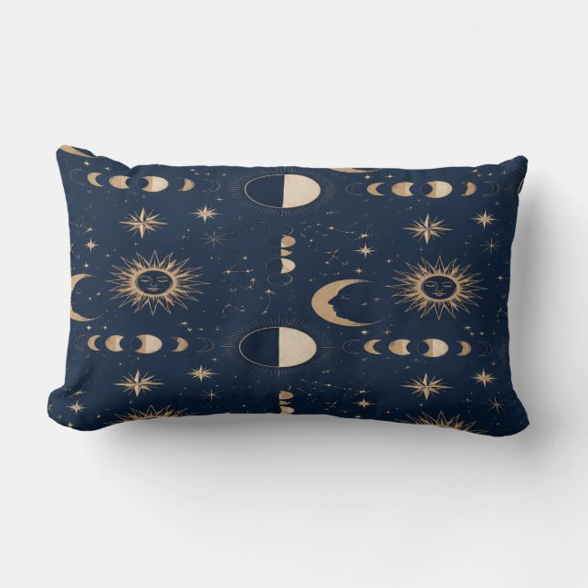 Celestial Moon Stars Pillow (Front)