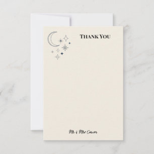 Celestial Moon Stars Wedding Thank You Card