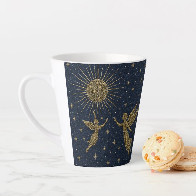 Celestial Moon & Sun Latte Mug – Mystical Night Sk (In Situ)