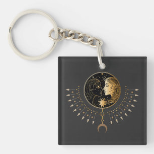 Celestial Moon Symbol Key Ring