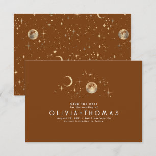 Celestial Moon Terracotta Save the Date