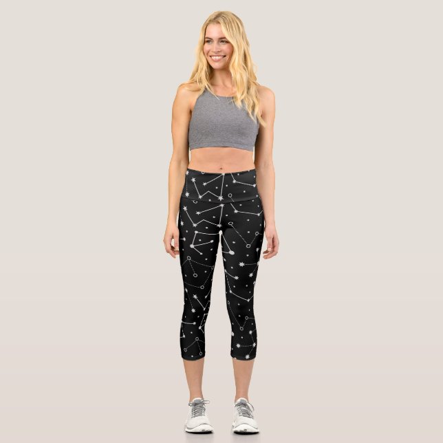 Celestial Moon Theme  Capri Leggings (Front)