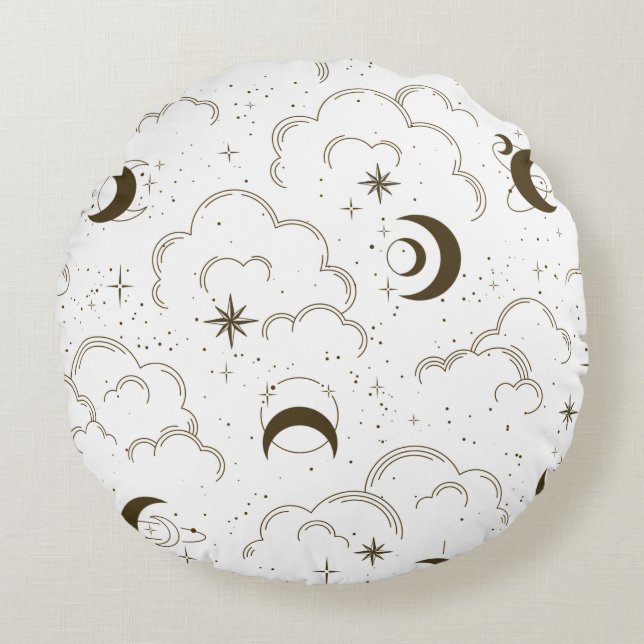 Celestial Moon Theme  Round Cushion (Front)