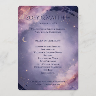Celestial Moon Wedding Ceremony Program