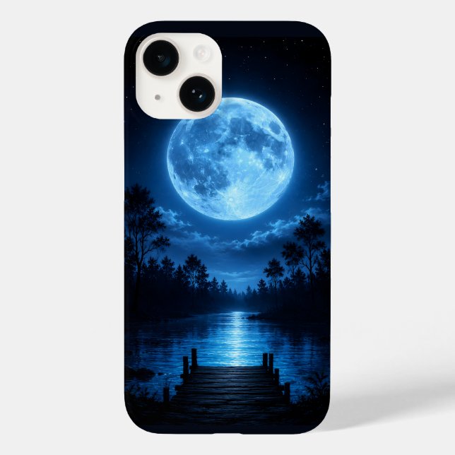 Celestial Moonlit Forest Reflection Aesthetic Case-Mate iPhone Case (Back)