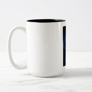 Celestial Moonlit Forest Reflection Aesthetic Two-Tone Coffee Mug