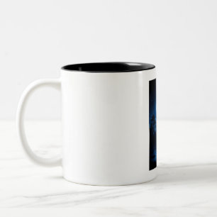 Celestial Moonlit Forest Reflection Aesthetic Two-Tone Coffee Mug
