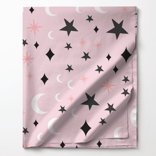 Celestial Moons and Stars on Pink Pattern Fabric (Creator Uploaded)