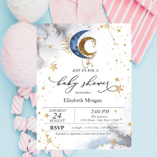 Celestial Moons,Stars Baby Shower  Invitation