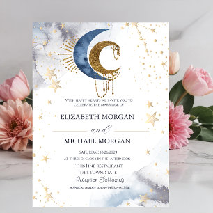 Celestial Moons,Stars Wedding  Invitation