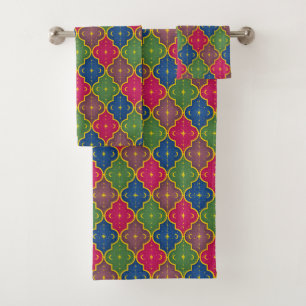 Celestial Moroccan Tile (large scale) Bath Towel Set