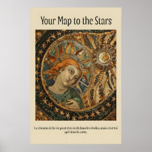 Celestial Mosaic Art Print Sun & Star Mythology
