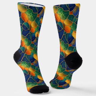 Celestial Mosaic Seamless Pattern Socks