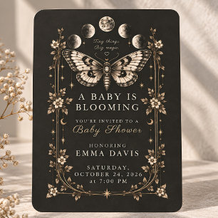 Celestial Moth Baby Shower Invitation