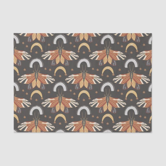 Celestial Moth Butterfly Pattern Tissue Paper (Front)