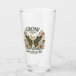 Celestial Moth Floral Sticker Glass