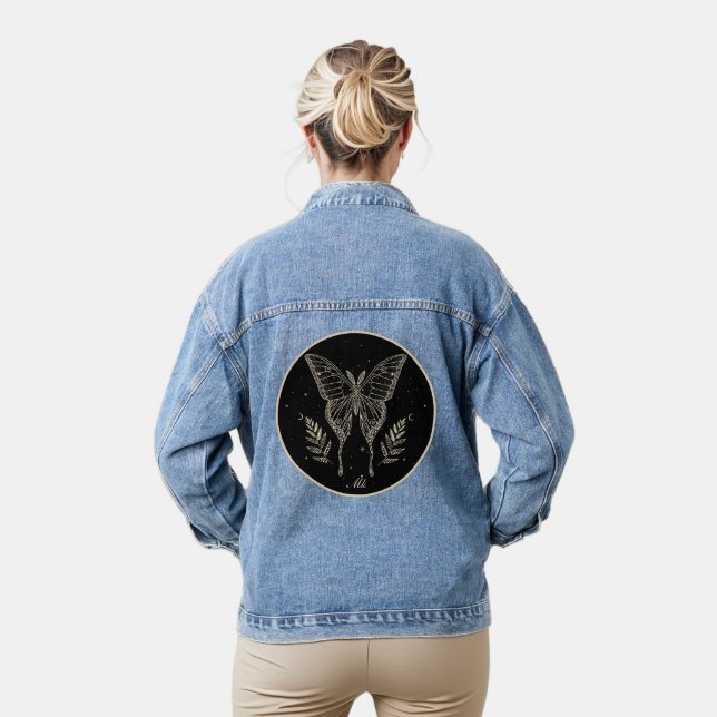 Celestial Moth Personalised Denim Jacket (Model)