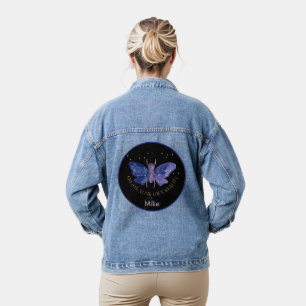Celestial Moth Personalised  Denim Jacket