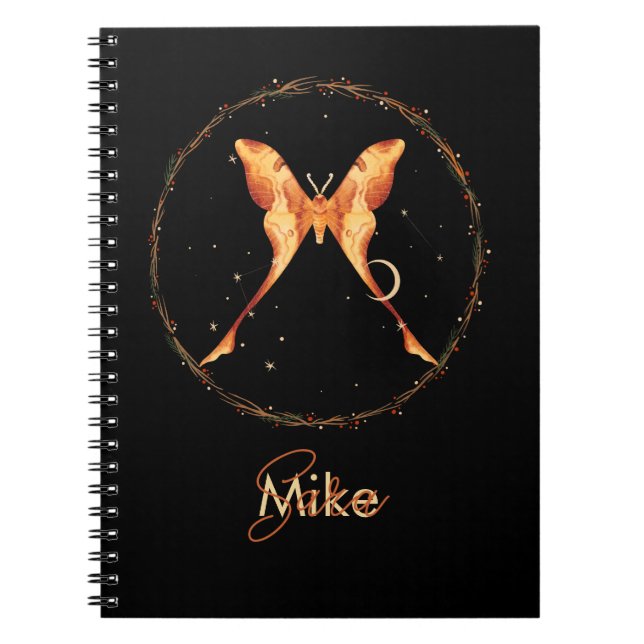 Celestial Moth Personalised  Notebook (Front)