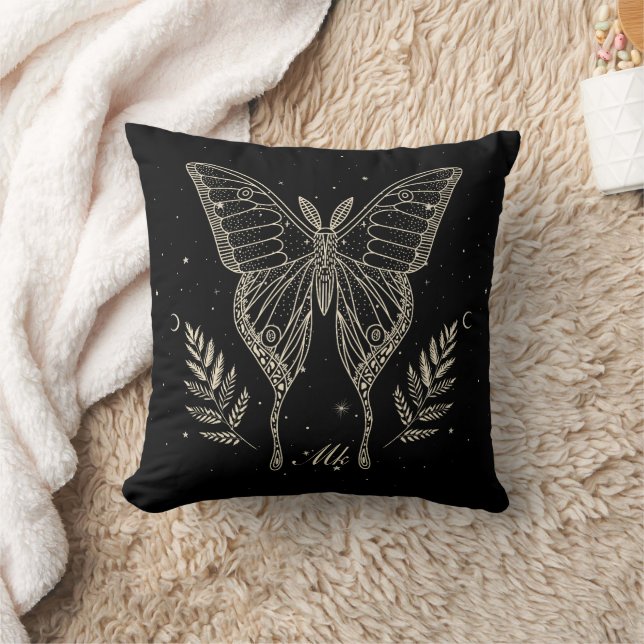 Celestial Moth Personalised Throw Pillow (Blanket)