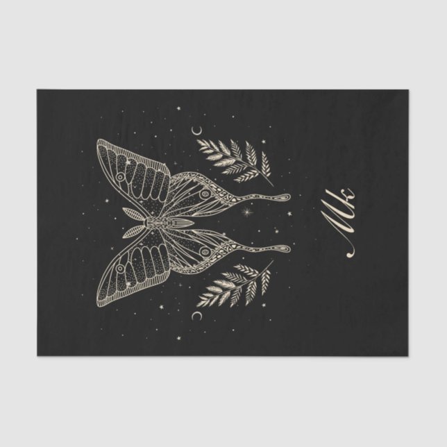 Celestial Moth Personalised Throw Pillow Tissue Paper (Front)