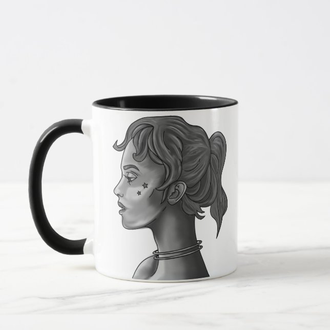 Celestial Muse Artistic Coffee Mug (Left)