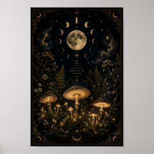 Celestial Mushroom Garden Poster