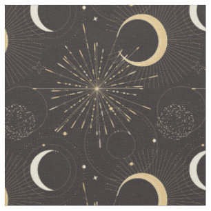 Celestial mystic esoteric moon and sun fabric