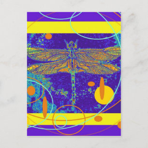 Celestial Mystic Gold Dragonfly by Sharles Postcard