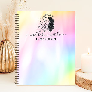 Celestial Mystic Moon Goddess Rainbow Personalised Notebook