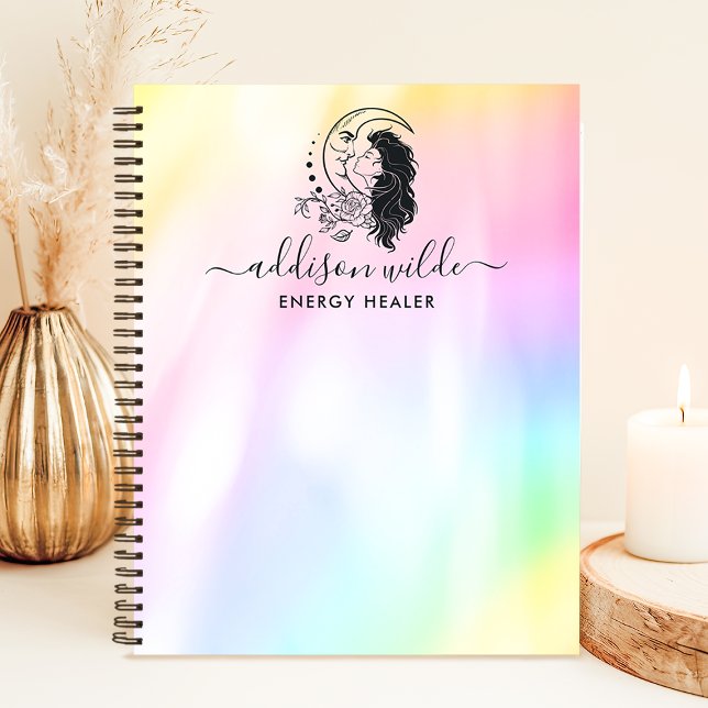 Celestial Mystic Moon Goddess Rainbow Personalised Notebook (Creator Uploaded)