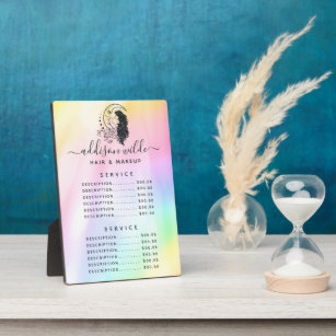 Celestial Mystic Moon Goddess Rainbow Price List Plaque