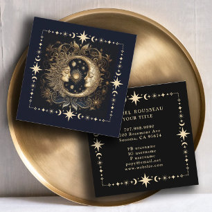 Celestial Mystic Moon Square Business Card