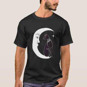 Celestial Mystical Black Cat Familiar Pagan Witchc T-Shirt