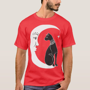 Celestial Mystical Black Cat Familiar Pagan Witchc T-Shirt