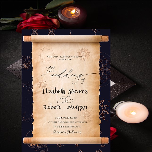 Celestial Mystical Elements Halloween Wedding Invitation (Creator Uploaded)