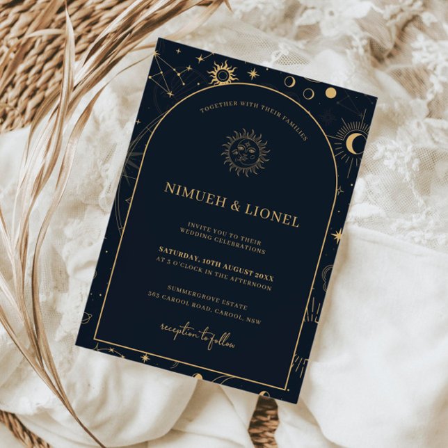 Celestial Mystical Elements Starsigns Wedding Invitation (Creator Uploaded)