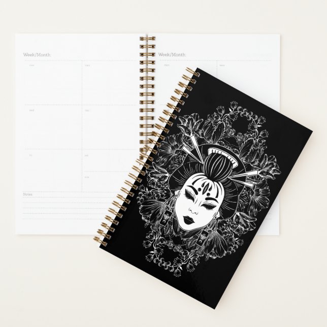 CELESTIAL MYSTICAL JAPANESE GEISHA SPIRIT ON BLACK PLANNER (Display)