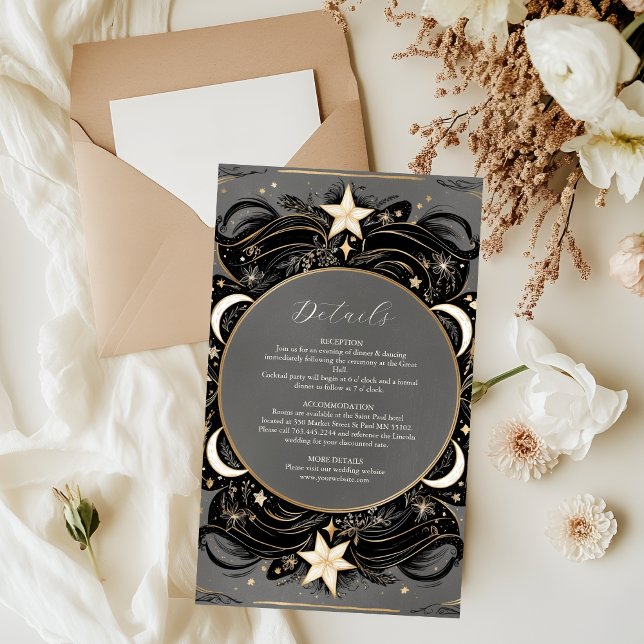 Celestial Mystical Moon Starry Night Boho Wedding Enclosure Card (Creator Uploaded)